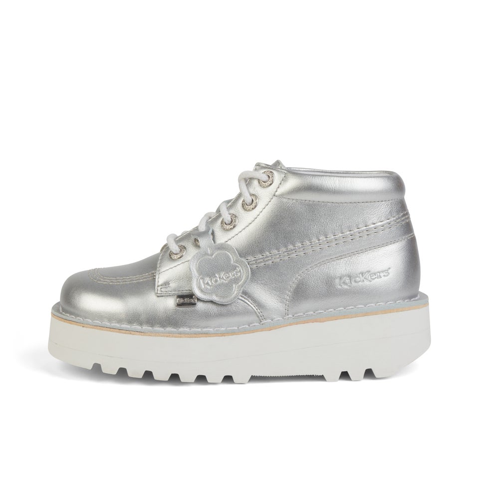 Adult Unisex Kick Hi Stack Leather Silver