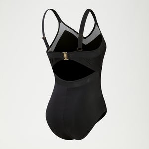Maillot de bain Femme effet galbant détails en maille Asymmetric noir