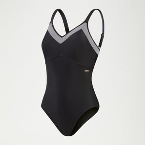 Maillot de bain Femme effet galbant détails en maille Asymmetric noir