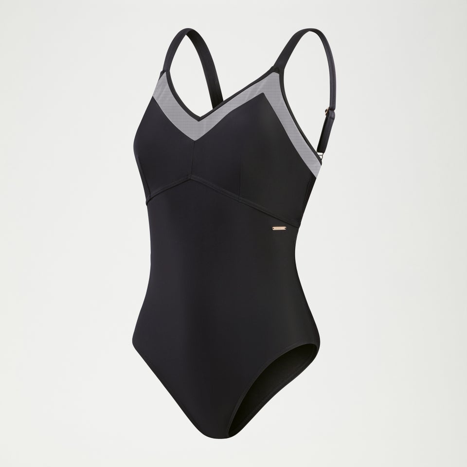 Women's Shaping Mesh Detail Swimsuit Black