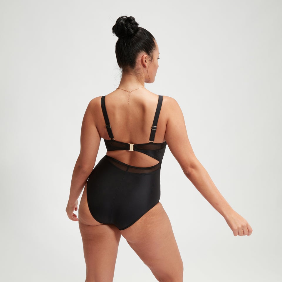 Women's Shaping Mesh Detail Swimsuit Black