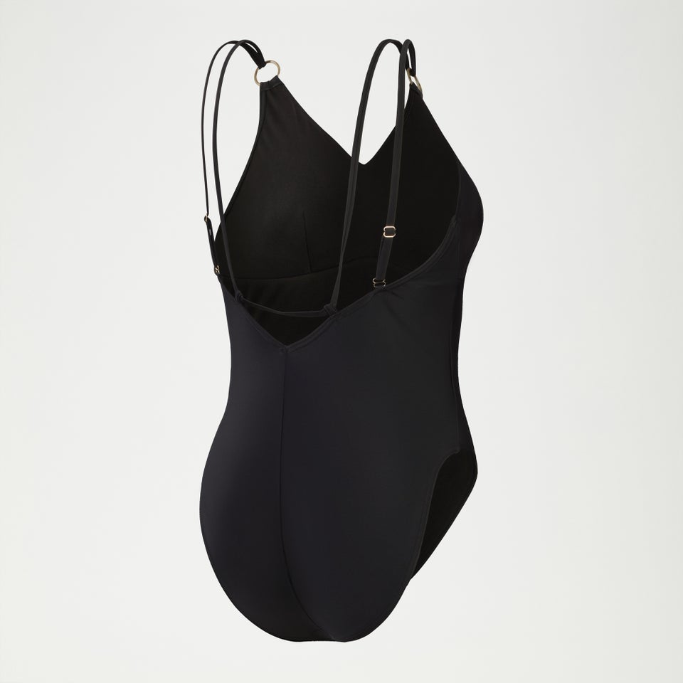 Maillot de bain Femme effet galbant à bretelles noir
