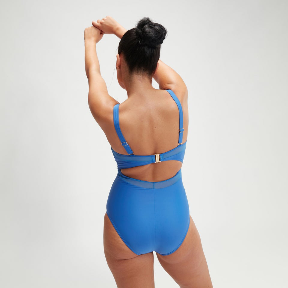 Women's Shaping Mesh Detail One Piece Blue