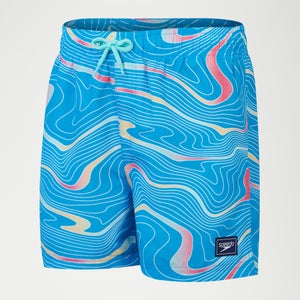 Boys Digi Printed 13" Swim Shorts Blue - XXL