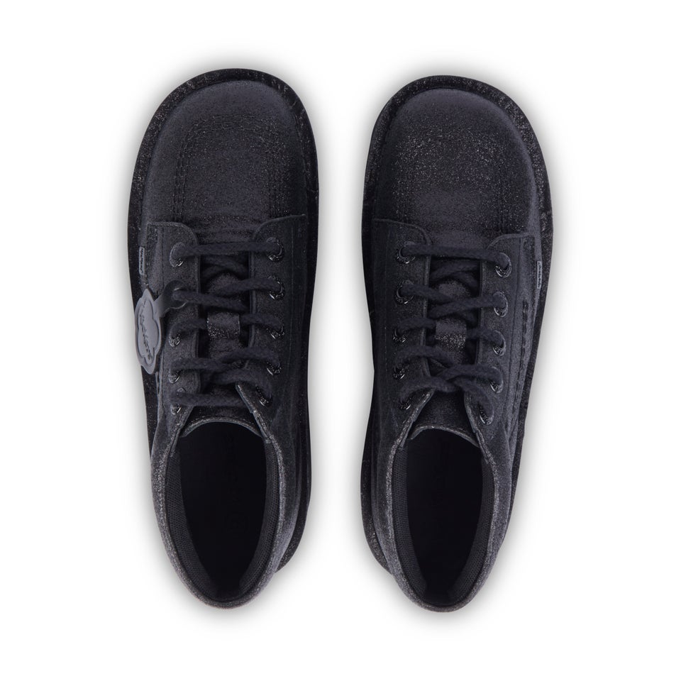 Adult Unisex Kick Hi Stack Glitter Text Black