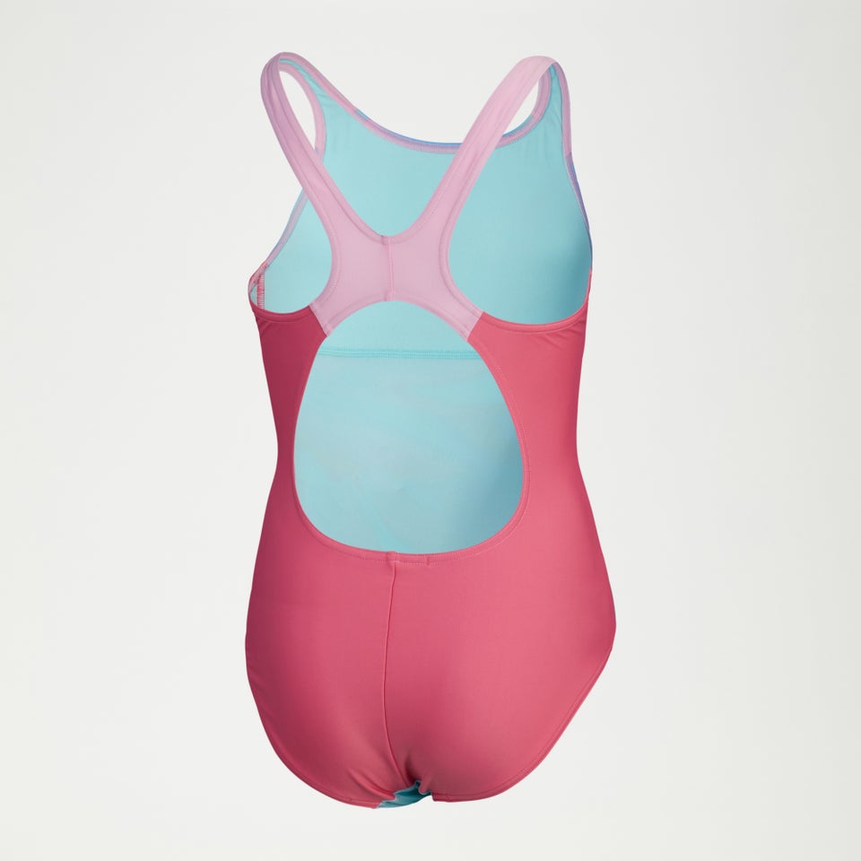 Maillot de bain Fille Pulseback imprimé bleu/rose