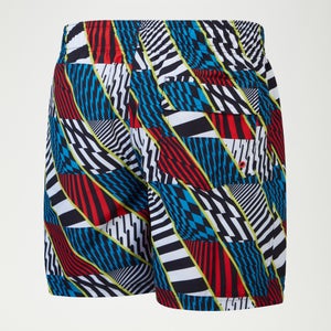 Digital bedruckte Schwimmshorts 38 cm für Jungen Schwarz/Rot/Blau