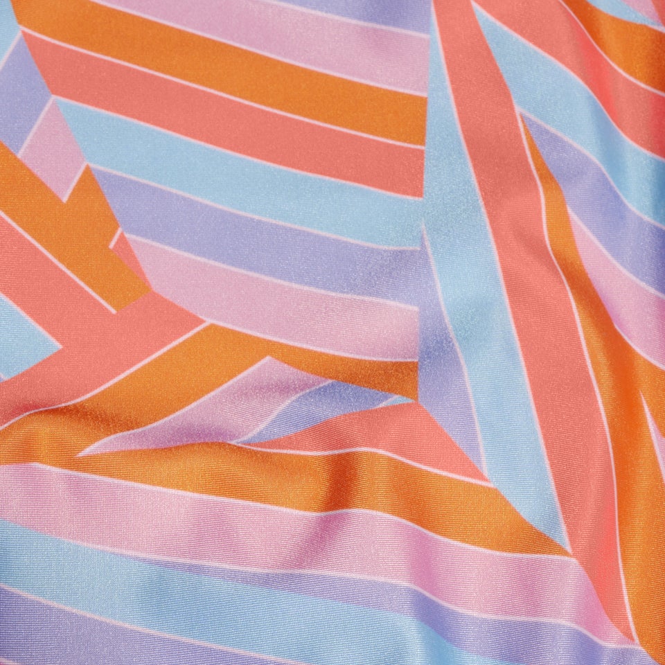 Bedruckter Medalist-Badeanzug für Mädchen Orange/Blau