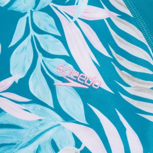 Bedrucktes Langarm-Schwimm-Shirt für Damen