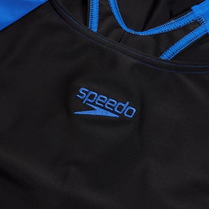 Women's Hyperboom Racerback Swimsuit Black/Blue