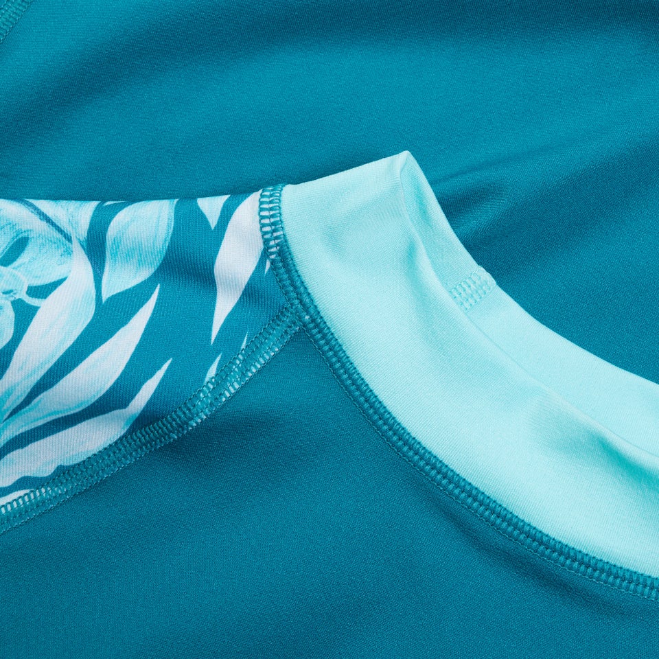 Bedrucktes Kurzarm-Rash-Top für Damen