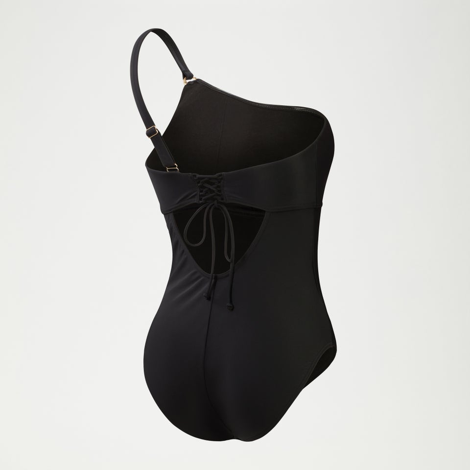 Maillot de bain asymétrique Femme effet galbant noir