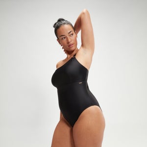 Maillot de bain asymétrique Femme effet galbant noir