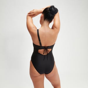 Maillot de bain asymétrique Femme effet galbant noir