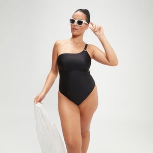 Maillot de bain asymétrique Femme effet galbant noir