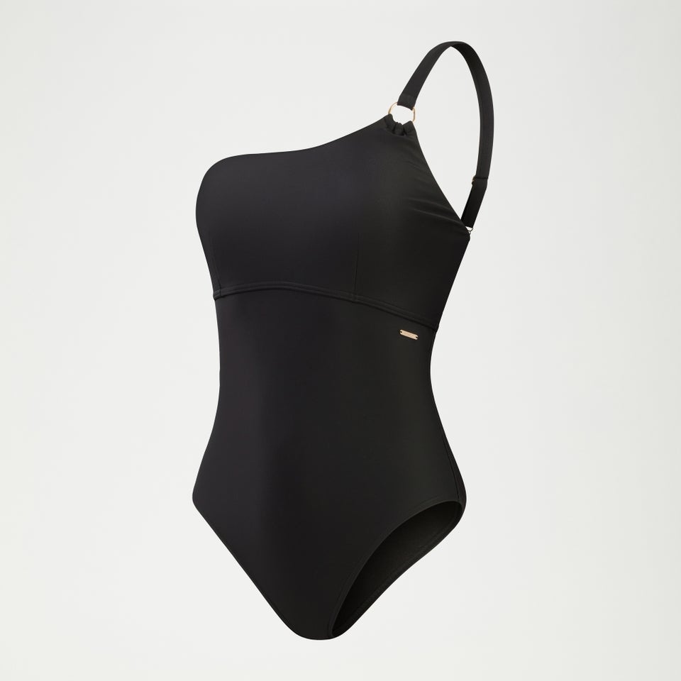 Maillot de bain asymétrique Femme effet galbant noir