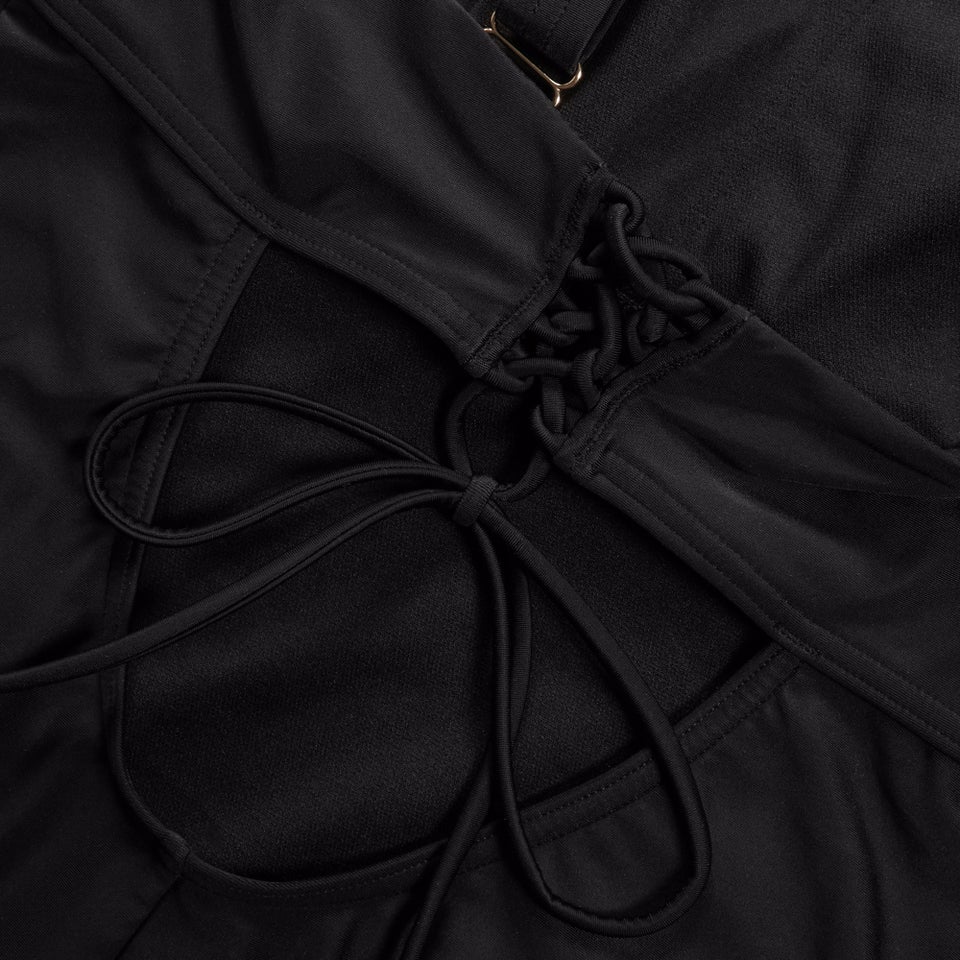 Maillot de bain asymétrique Femme effet galbant noir