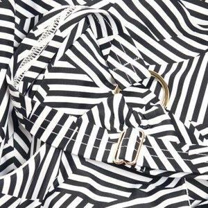 Formender bedruckter asymmetrischer Badeanzug für Damen Schwarz/Weiß