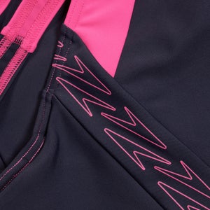 HyperBoom Racerback-Badeanzug für Damen Marineblau/Pink
