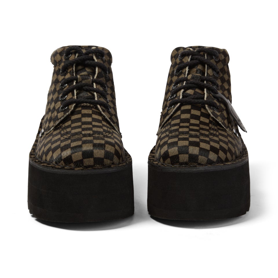 Adult Unisex Kick Hi Platform Leather Black/Khaki