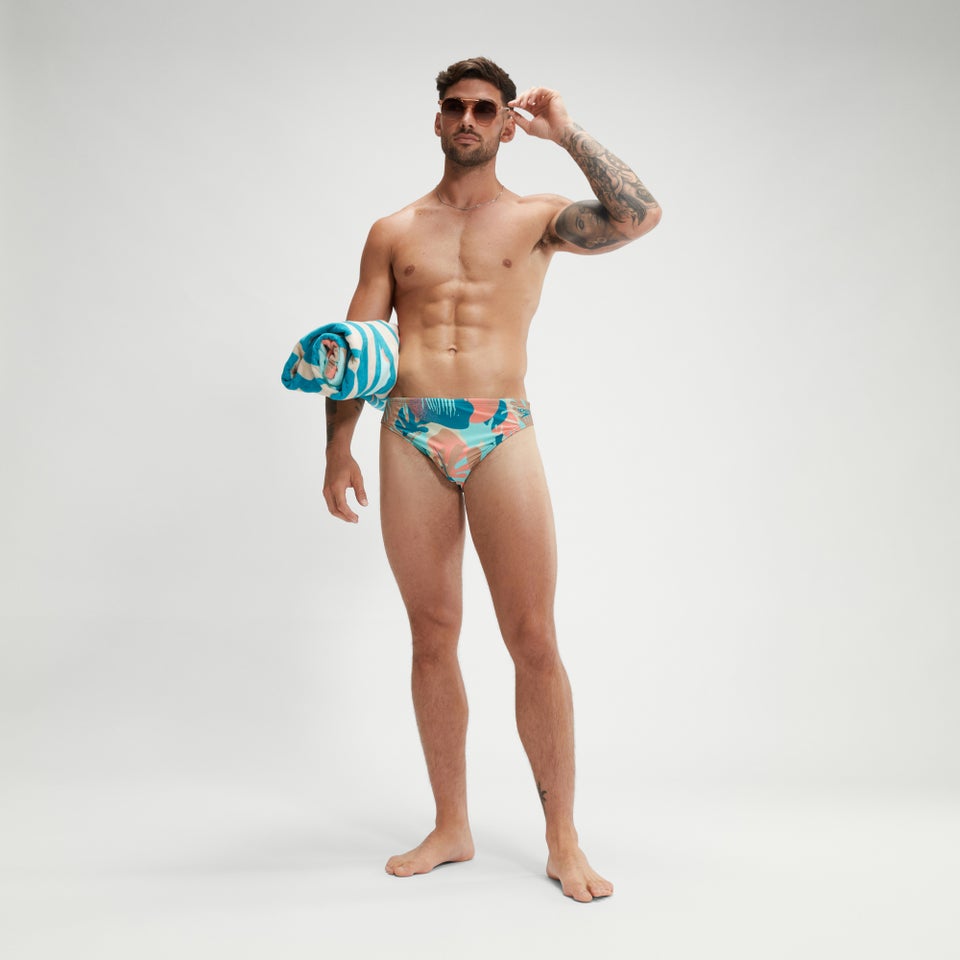 Escape-Badehose 5 cm für Herren Blau/Koralle