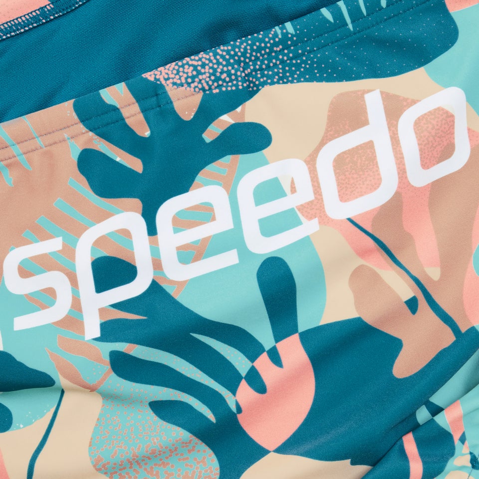 Escape-Badehose 5 cm für Herren Blau/Koralle