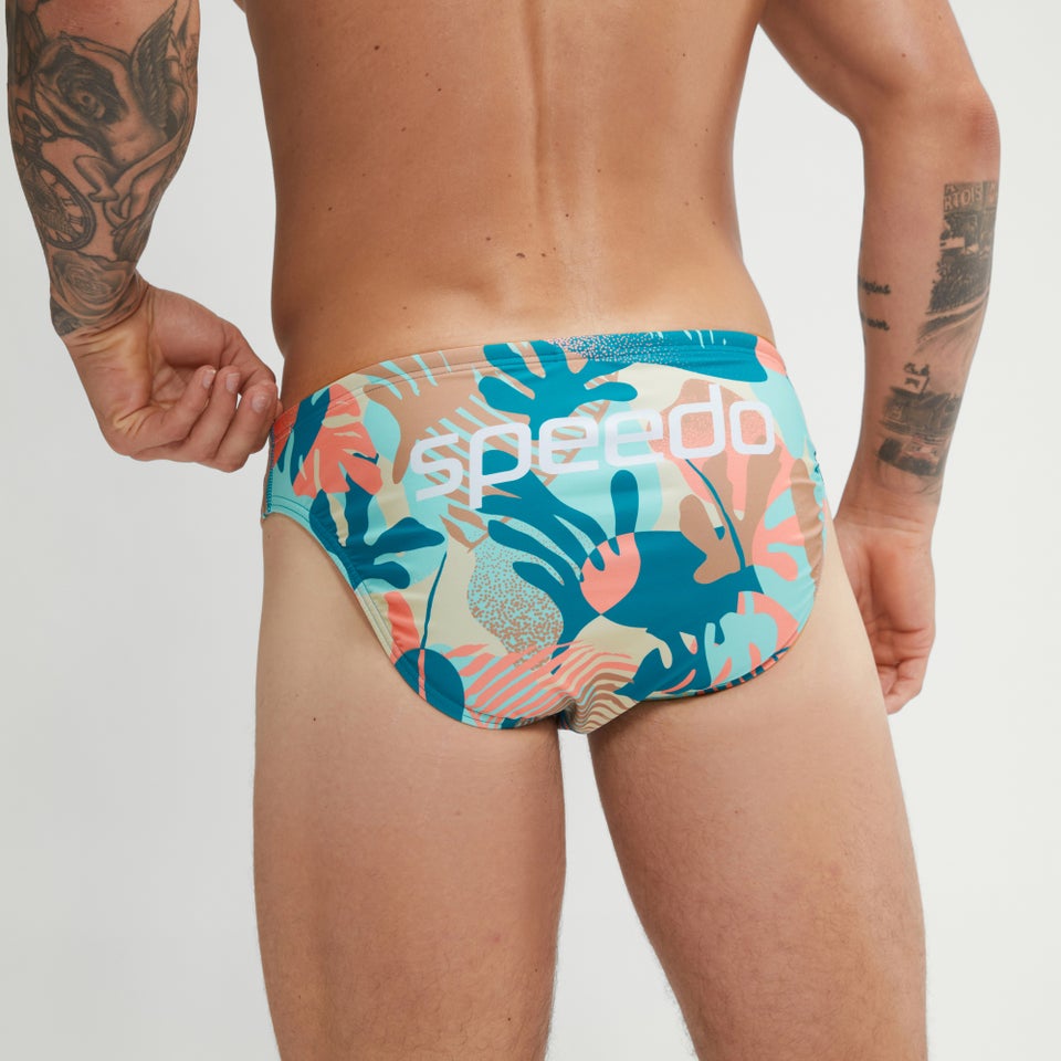 Escape-Badehose 5 cm für Herren Blau/Koralle