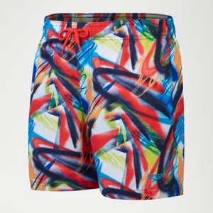 Boys Digital Printed 15" Swim Shorts Navy/Red/Green - S