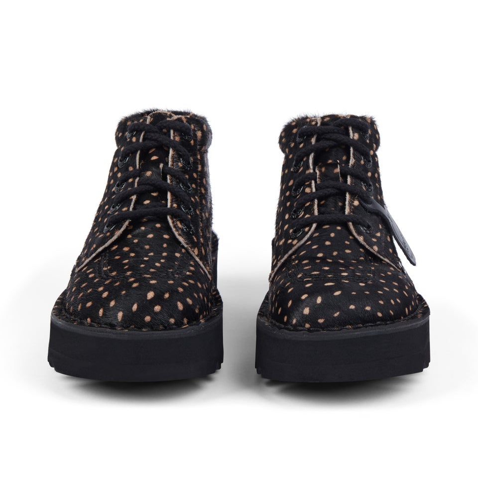 Adult Unisex Kick Hi Stack Spot Leather Black
