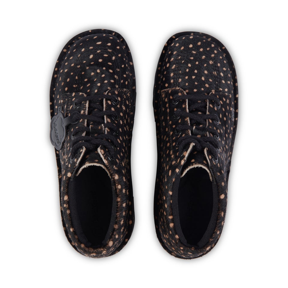 Adult Unisex Kick Hi Stack Spot Leather Black