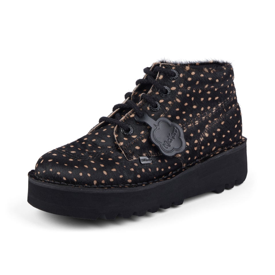 Adult Unisex Kick Hi Stack Spot Leather Black