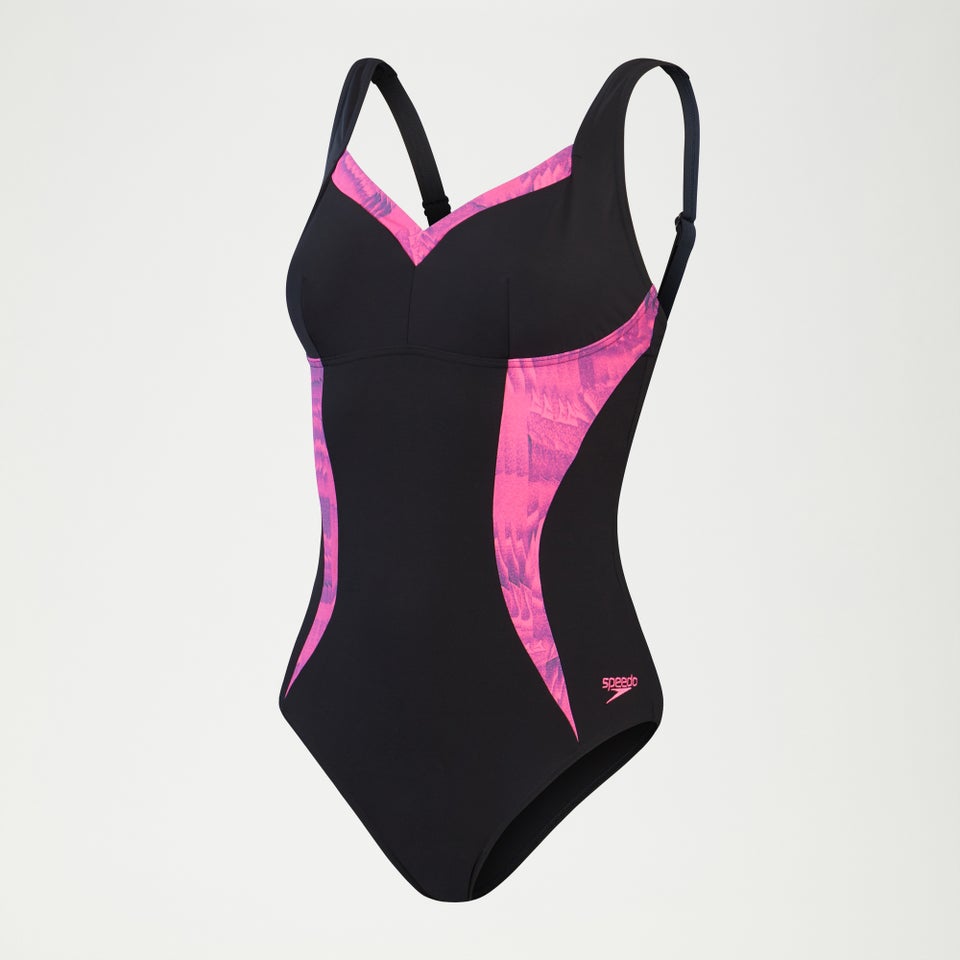 Women's Shaping LunaElustre Swimsuit Black/Pink