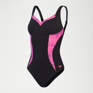 Women's Shaping LunaElustre Swimsuit Black/Pink