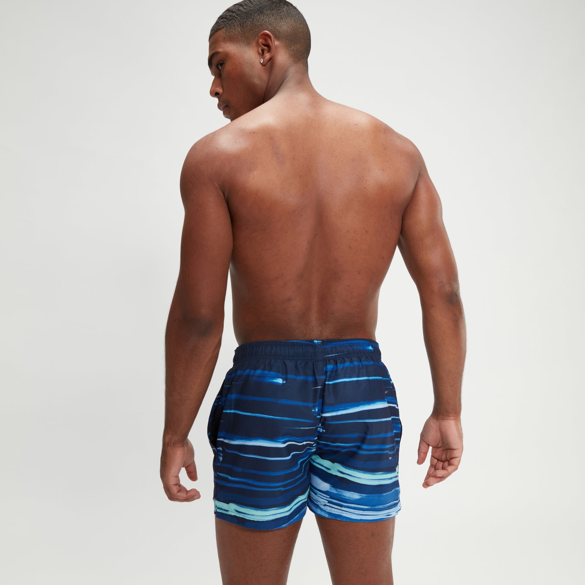 Men's Digital Printed Leisure 14" Swim Shorts Blue