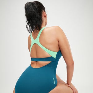 Maillot de bain Femme Flex Band avec soutien-gorge de bain bleu sarcelle/vert