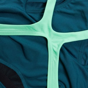 Maillot de bain Femme Flex Band avec soutien-gorge de bain bleu sarcelle/vert