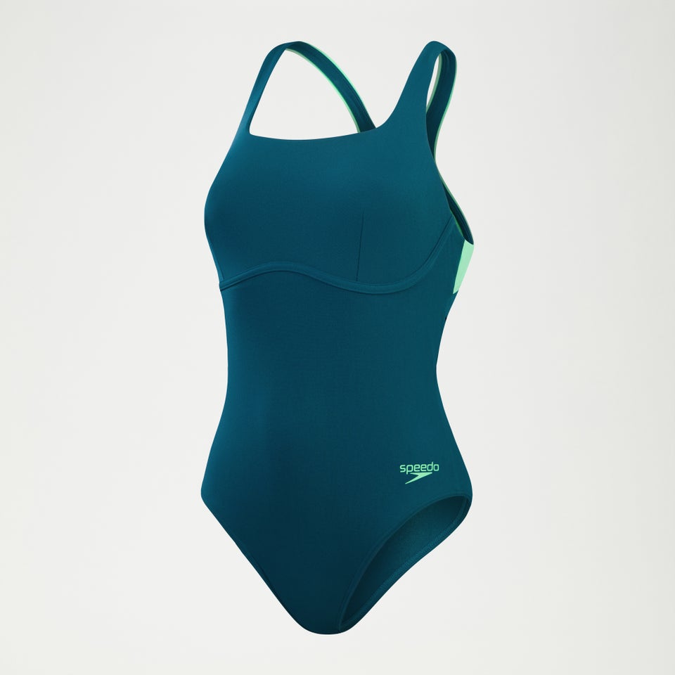 Maillot de bain Femme Flex Band avec soutien-gorge de bain bleu sarcelle/vert