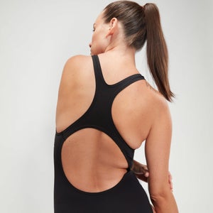 Digital-bedruckter Medalist-Badeanzug für Damen Schwarz