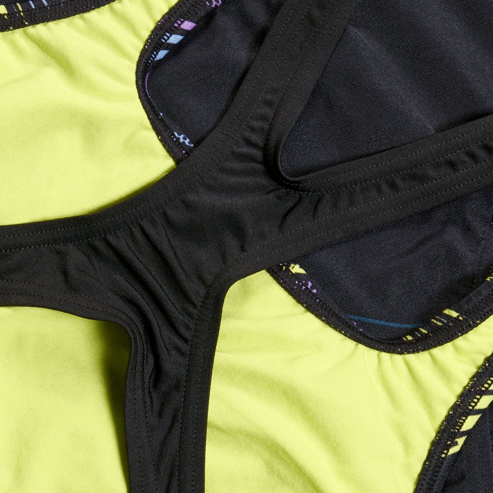 Digital-bedruckter Medalist-Badeanzug für Damen Schwarz