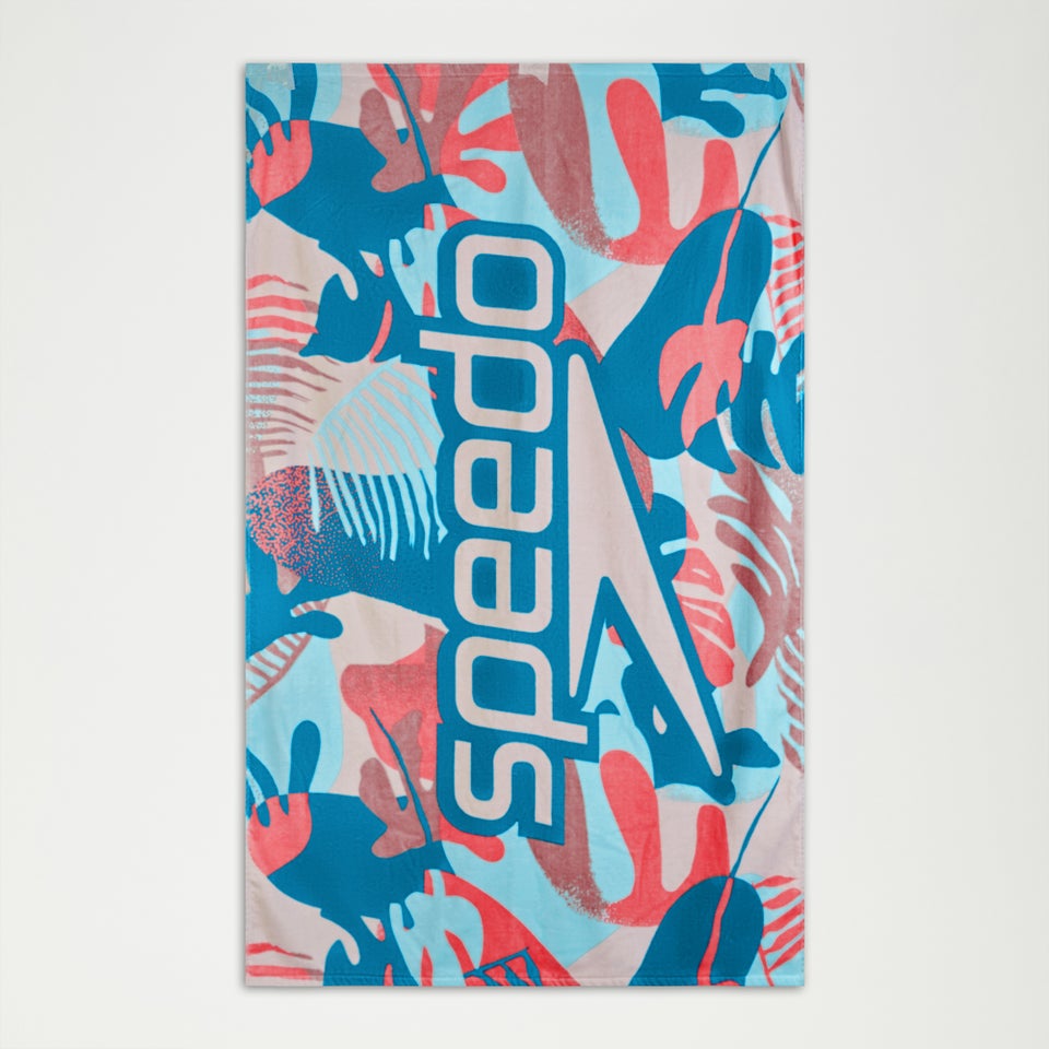 Serviette de plage imprimée rose/corail