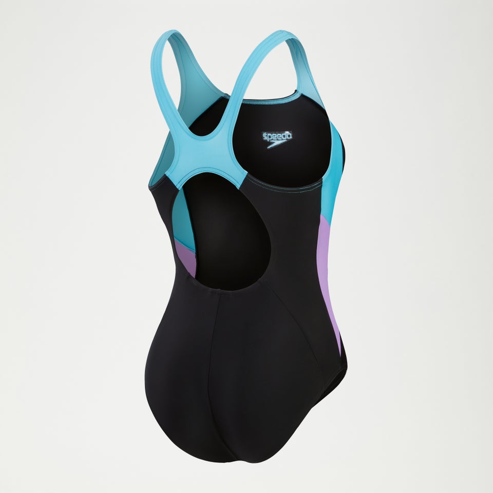 Maillot de bain Femme Colourblock Splice Muscleback noir/violet