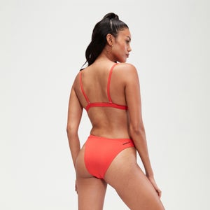 Women's FLU3NTE Solid Scoop Bikini Bottom Red