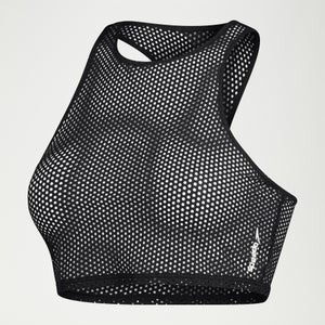 Haut court en maille Flu3nte pour femmes, noir