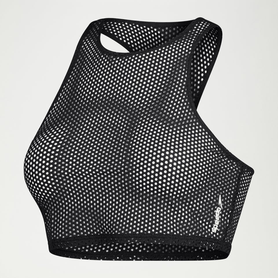 Haut court en maille Flu3nte pour femmes, noir