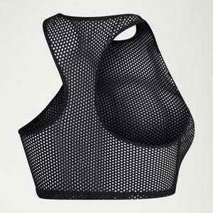 Haut court en maille Flu3nte pour femmes, noir