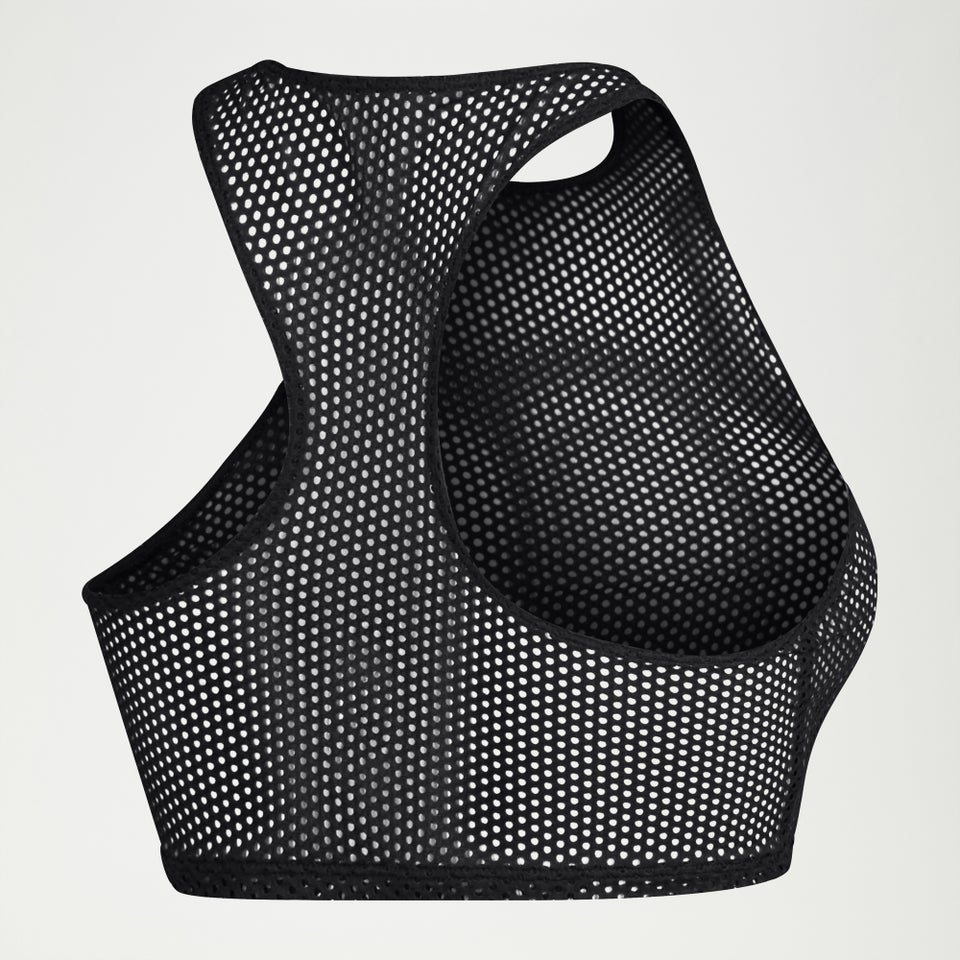 Haut court en maille Flu3nte pour femmes, noir