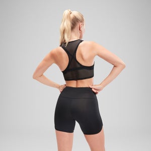 Haut court en maille Flu3nte pour femmes, noir