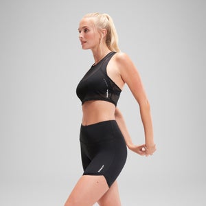 Haut court en maille Flu3nte pour femmes, noir