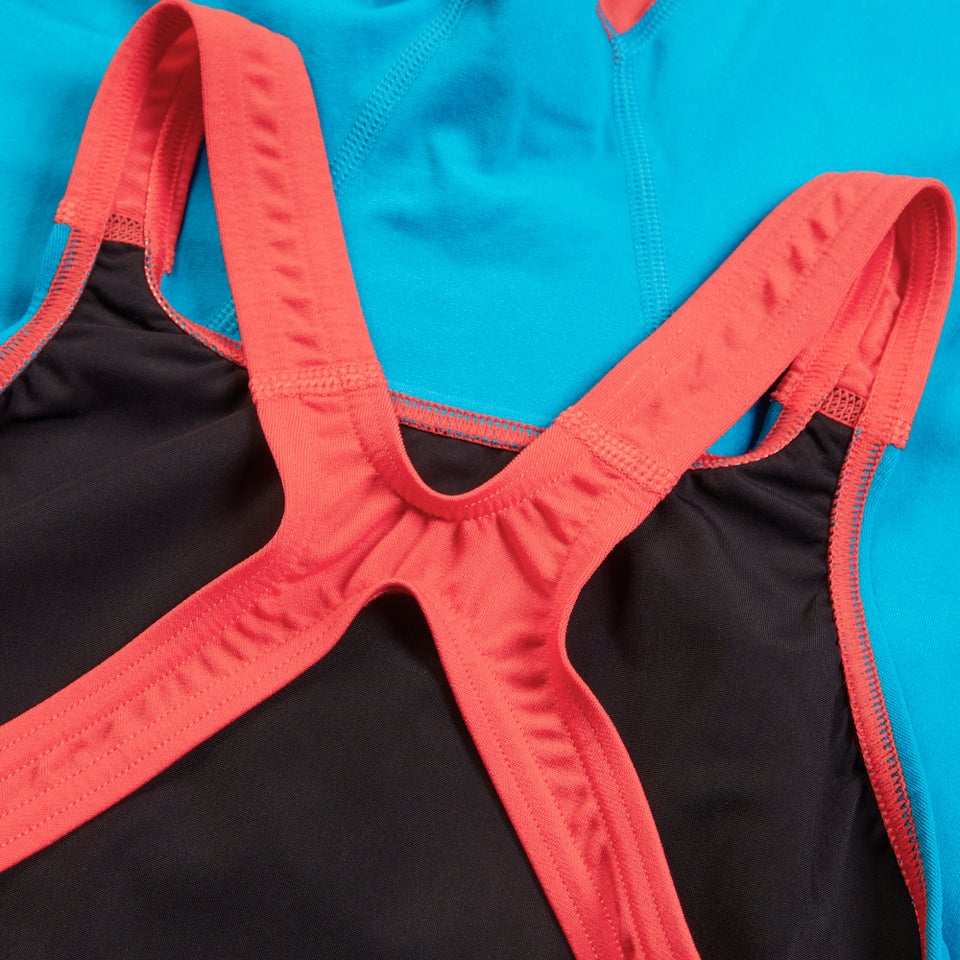 Girls Fastskin Junior Endurance+ Max Openback Kneeskin Blue/Red