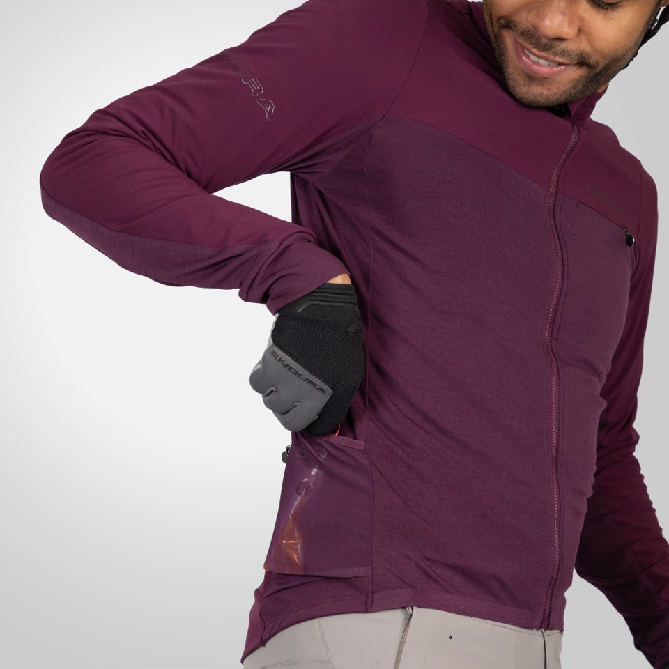 Men's GV500 Merino Blend L/S Jersey - Aubergine